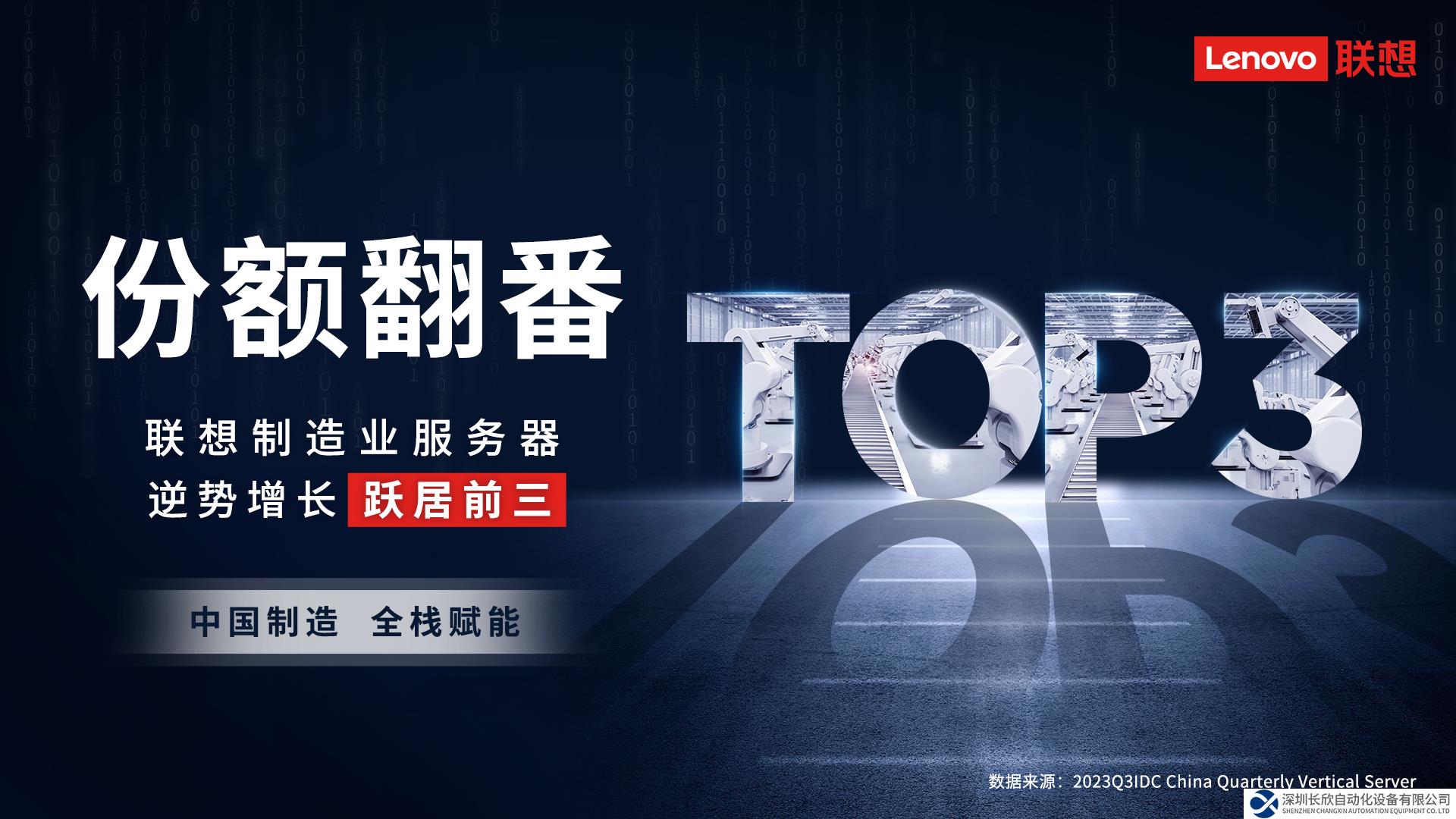 103%增速！聯(lián)想制造業(yè)服務(wù)器市占率躍居前三